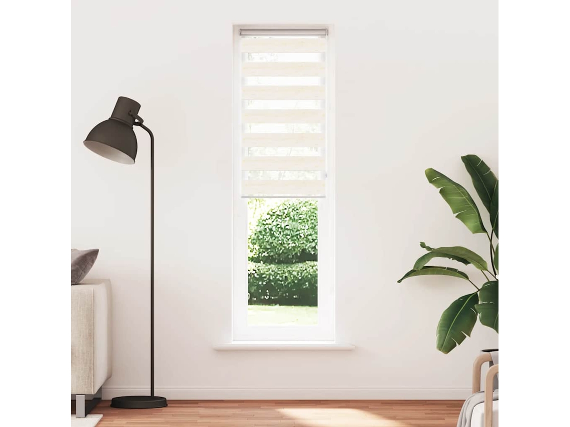 Maison Exclusive - Estor Cebra Beige Mármol Tejido Ancho 50,9 Cm Poliéster
