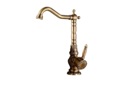 Grifo mezclador de baño de latón, válvula de cerámica duradera, grifo de agua fría y caliente, latón antiguo C Tall