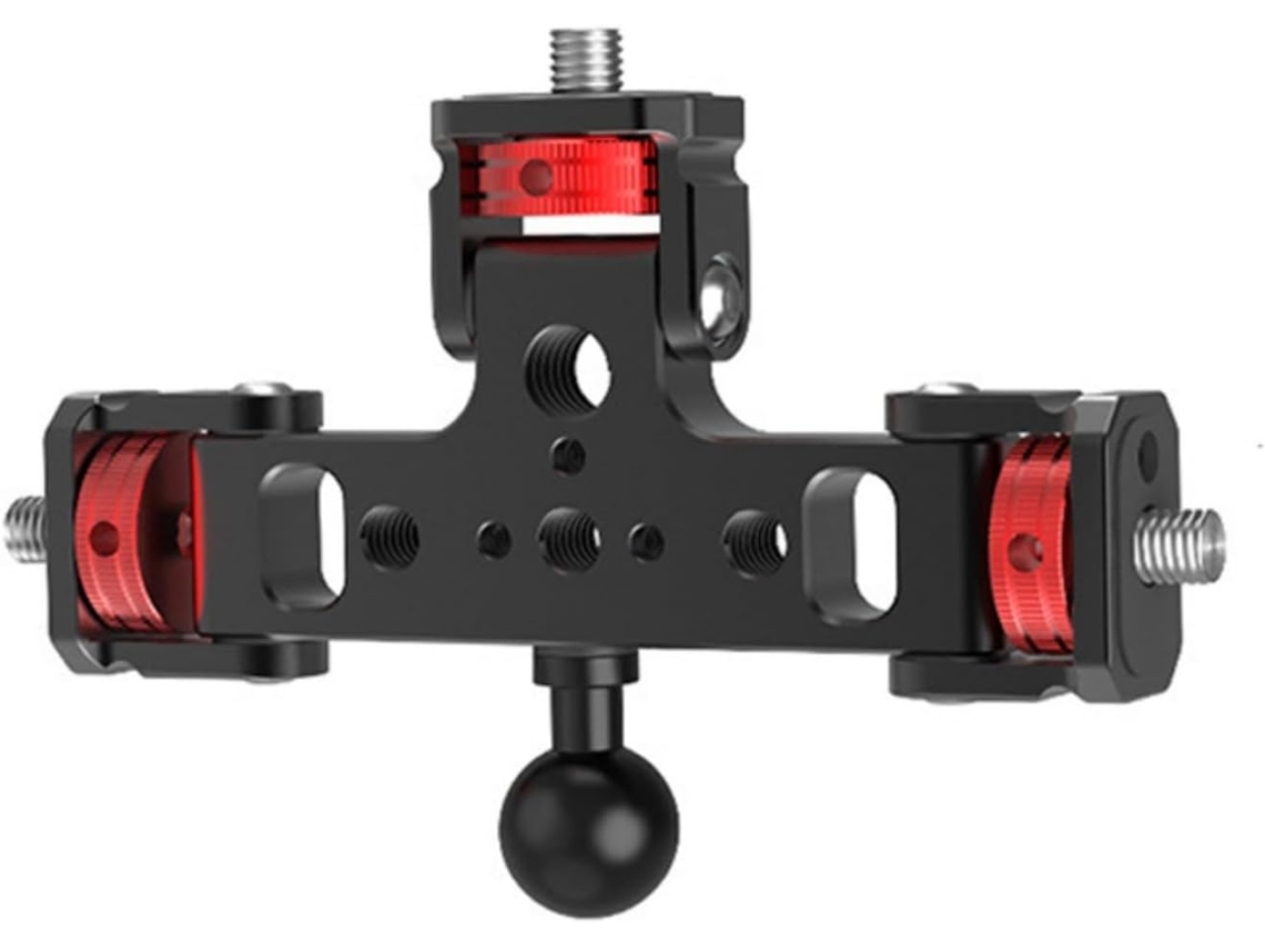Soporte Triple Ajustable De Aluminio De 6,35 Mm Para Cámara De Acción Y Teléfono.