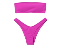 Bikini de playa para mujer, moda de color sólido, espalda abierta, bikini push up, verano