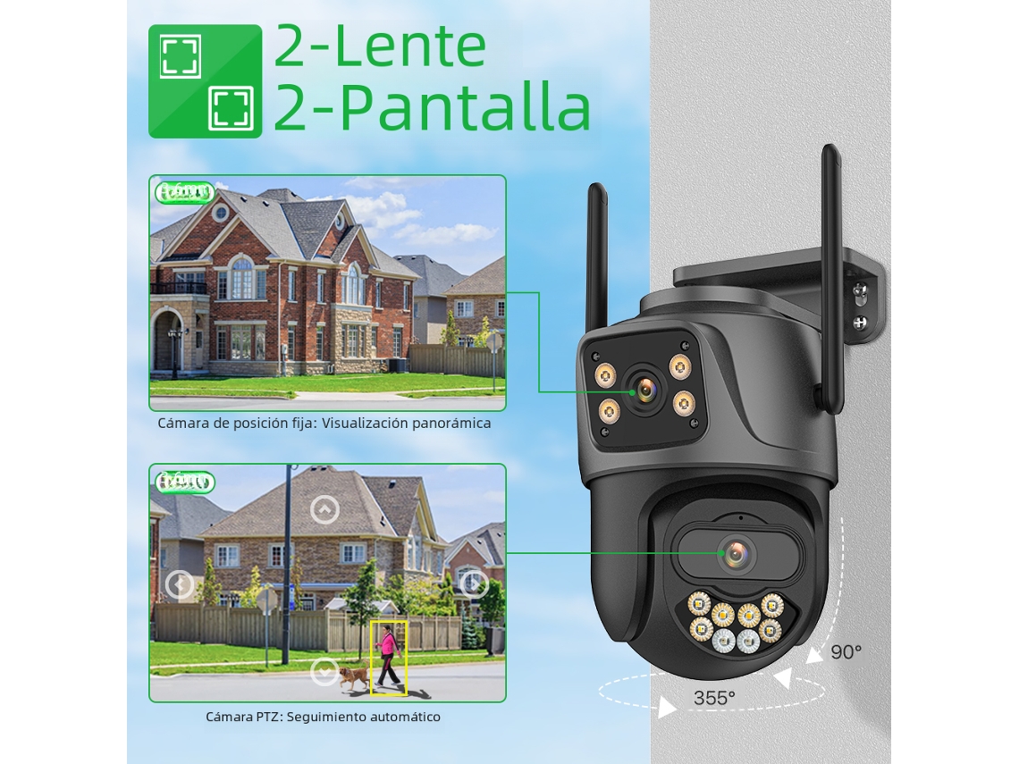 Mdug 8mpdoble Lente Para Exteriores Ptz Wificámara Cctvseguridadpropiedad Intelectualmonitor