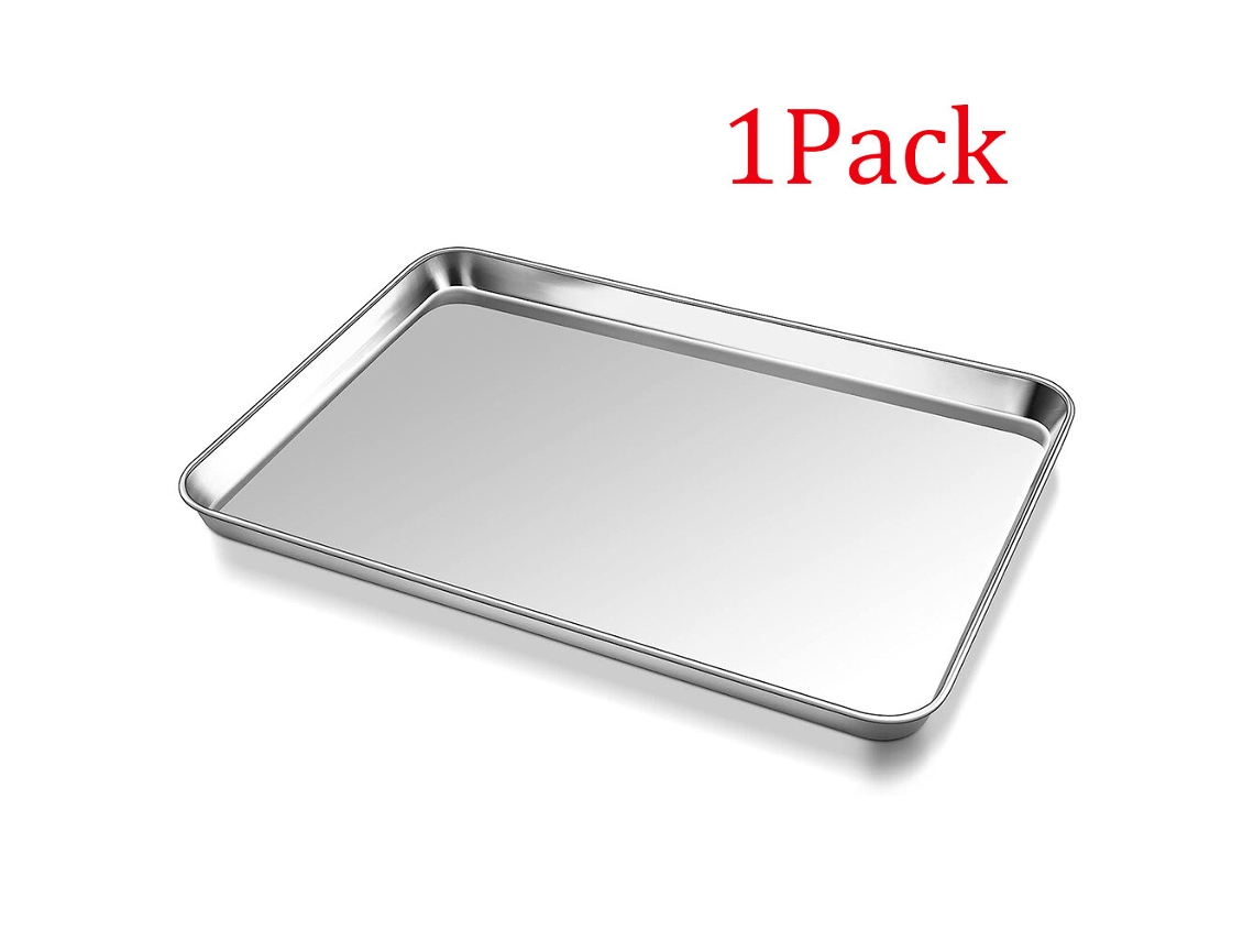 Juego de 40 bandejas para hornear de acero inoxidable de 2,5 cm, 1 bandeja antiadherente, plato para horno y utensilios para barbacoa Sunny Spaces