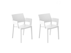 RESOL FIONA Set 2 Silla Con Brazos Interior Exterior Blanco