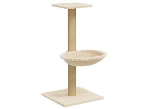 vidaXL Rascador para gatos con poste de sisal crema 74 cm