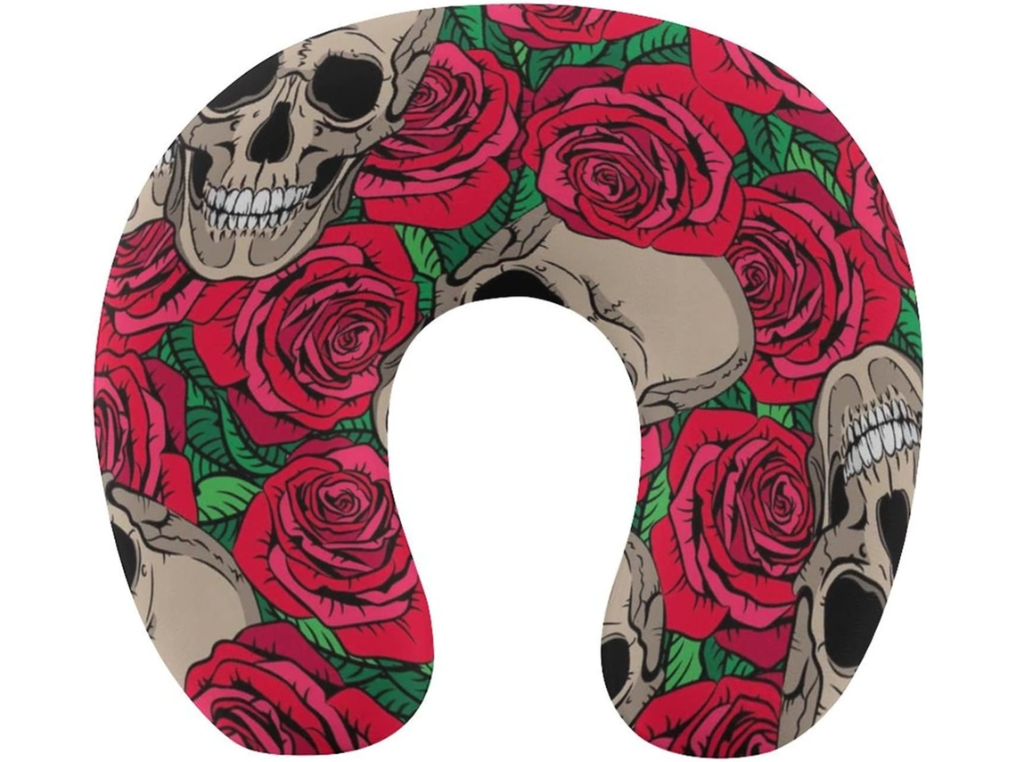 Almohada Viaje Rosa Estampado Espuma Viscoelástica Viscoelástica Fácil Relajación Cómodos Familia.brfácil