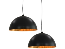 vidaXL Lámparas de techo 2 uds semiesféricas negro y dorado 50 cm E27