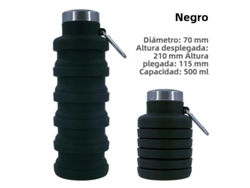 Garrafa de Água Reutilizável de Silicone Livre de Bpa MDUG (preta)