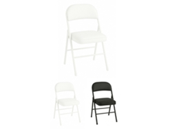 Silla Metálica Acolchada Plegable 80x46x46 Cm | Ideal Para Hogar Y Eventos Blanco Unidad