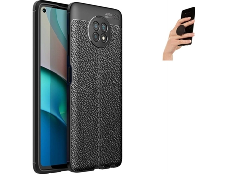 Carcasa y Popsocket Xiaomi Redmi Note 9T Rugged Leather Negro