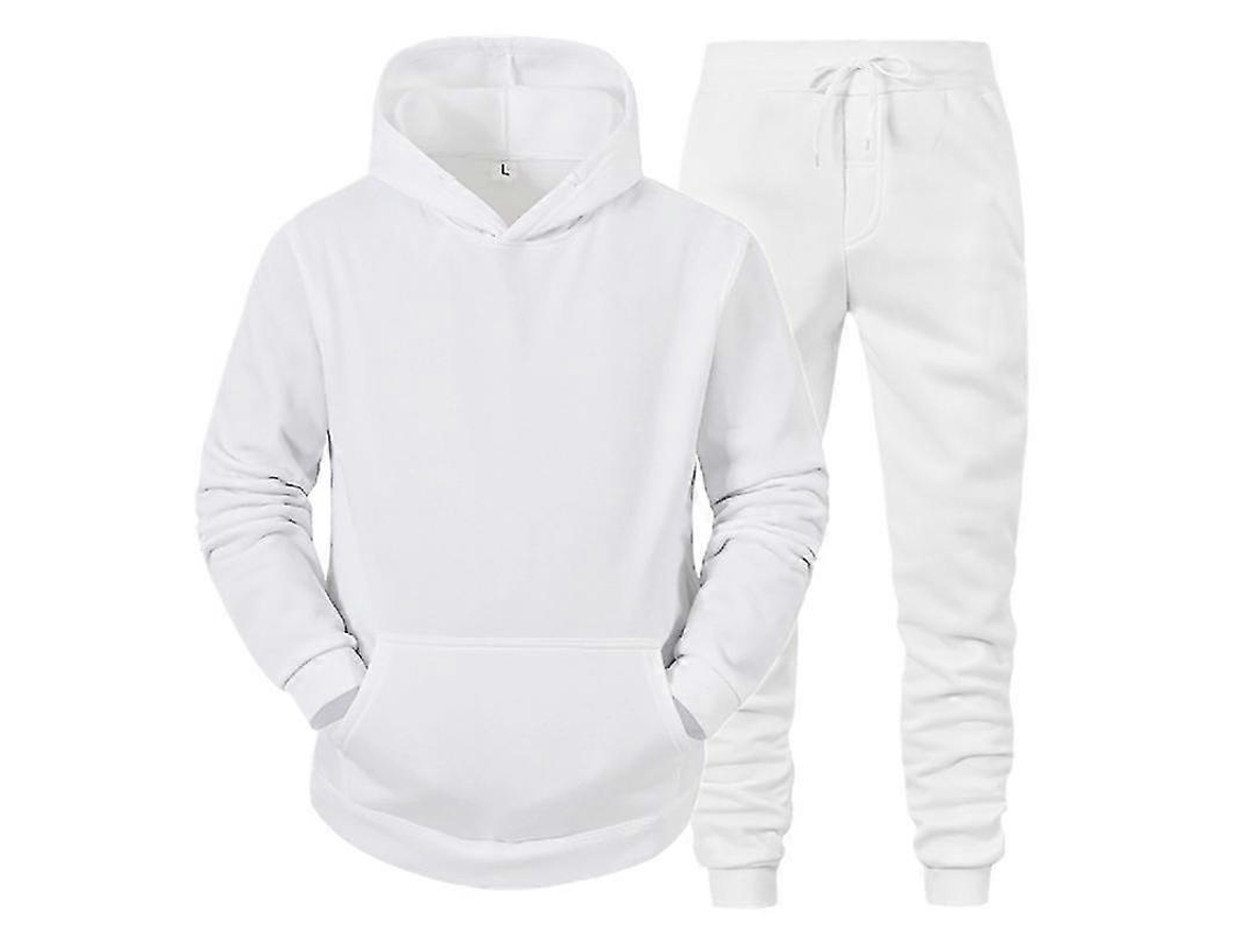 Conjunto deportivo de invierno de 2 piezas para hombre, mangas largas, cintura elástica y bolsillos.