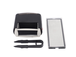 Kit De Sello Autotintado Personalizado Con Tinta Negra Tamaño 1-1/2x1/2in