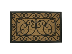 Felpudo arabesco negro 45x75 cm Coco goma DOUCEUR D'INTÉRIEUR