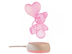 Luz Noturna 3D - Toque Brillante En Base - Urso De Balão JEIIBRZUI
