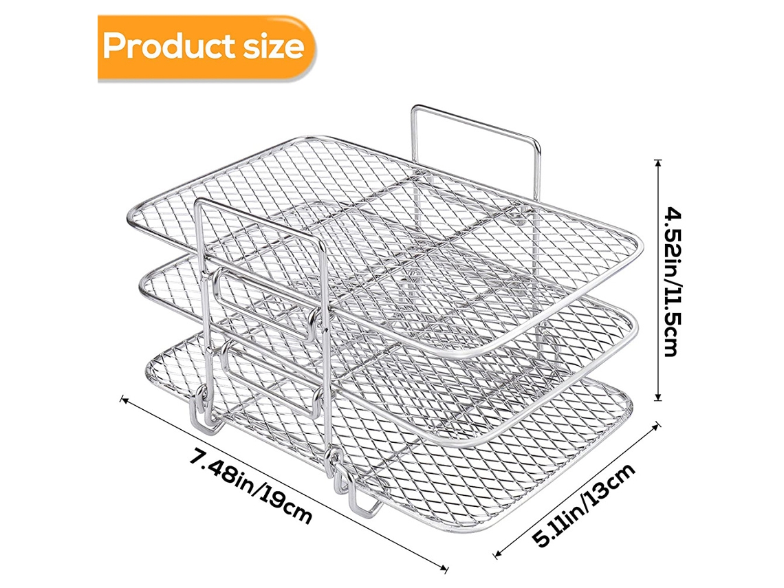 Juego De Rejillas Apilables Para Freidora De Aire, Accesorio Resistente Para Cocina