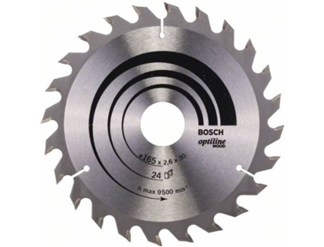 Disco de Sierra Circular BOSCH Optiline Madera 165x30x2.6 mm - 24