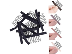 Peinetas para pelucas con 7 dientes, clips para pelucas, dientes de acero, poliéster, peinetas para pelucas de tela duradera, accesorios para pelucas