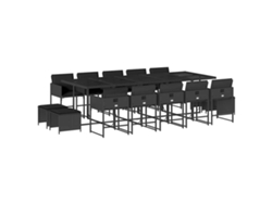 Maison Exclusive - Set Comedor De Jardín Con Cojines 15 Pzas Ratán Sintético Negro
