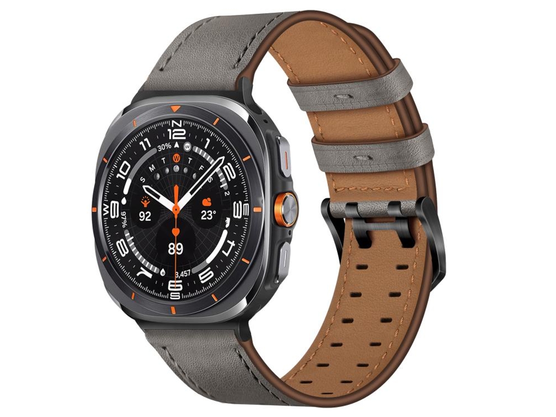 Correa de piel auténtica para Samsung Galaxy Watch Ultra con doble hebilla CSYY (47 mm)
