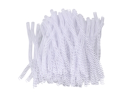 100 Rollos De Espiral De Plástico Para Encuadernación, 9,5 Mm, 48 Dientes, Capacidad Para 75 Hojas A4, Color Blanco.