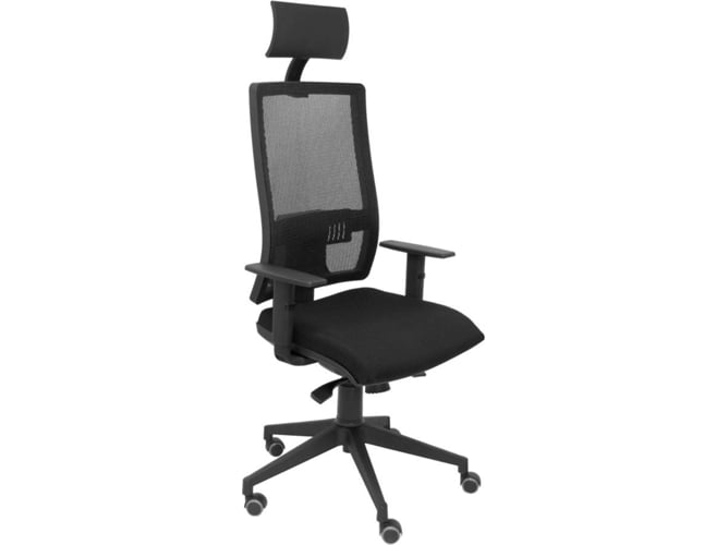 Silla de Escritorio Ejecutiva PIQUERAS Y CRESPO Horna Negro con ruedas de parqué (Brazos regulables - Tejido)
