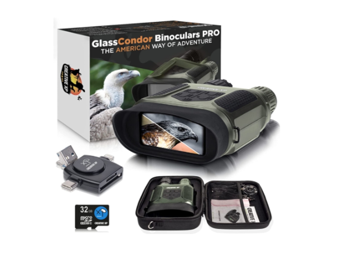 Gafas de visión nocturna con lente infrarroja, incluye tarjeta de memoria, equipo táctico para caza y seguridad Yizhood (verde)