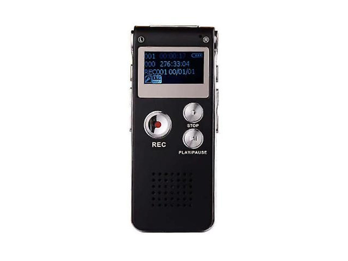 Grabadora digital con activación por voz, micrófono con clip LED, reducción de ruido, batería de larga duración, recargable por USB, 32 GB, Yizhood (negro)