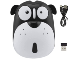 Ratón inalámbrico de 2,4 GHz con forma de perro, 3 botones, portátil para PC de escritorio.