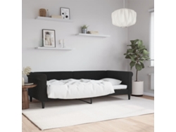 Sofá Cama Sin Colchón Terciopelo Negro 90x200 Cm