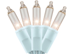 Rebe-luces De Navidad Claras Con Cable Blanco 2 Hileras 21 Pies 100 Lámparas Incandescentes Ul Certificadas