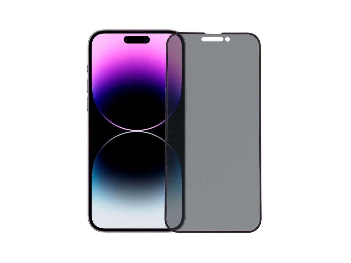 Cristal Templado Irrompible Antiespía Negro Para Iphone 15 Pro