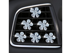 2026altiro-clips Para Ambientadores De Aire Acondicionado Con Forma De Flor Brillante, 6 Piezas De Ambientadores De Margaritas Con Diamantes De Imitación Para Coche