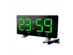 Reloj digital LED con radio FM, reloj electrónico con función de repetición creativa y alarma dual Neveance