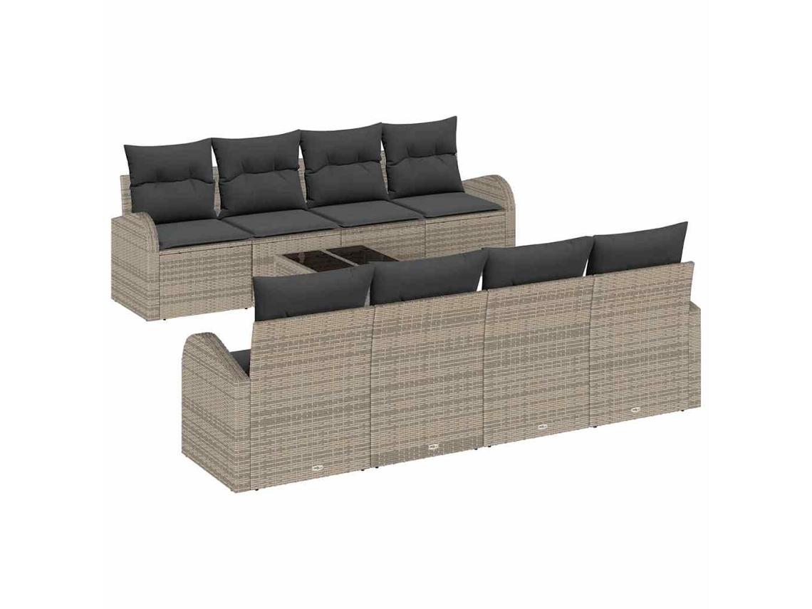 Maison Exclusive - Conjunto De Sofá De Jardín 9 Pcs Gris Ratán Sintético