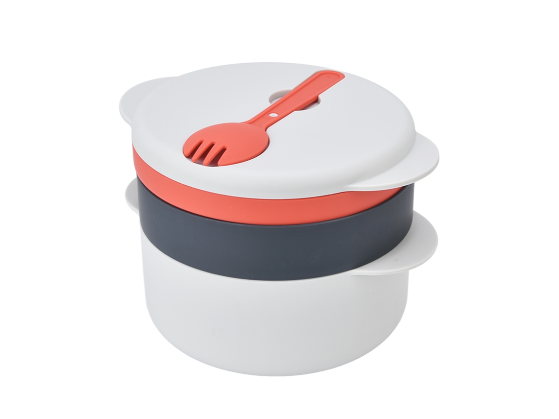 Olla para cocinar verduras en microondas de 2 l, multicapa, apilable para evitar quemaduras, recipiente para cocinar otros