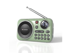 Radio FM con Bluetooth 5.0 y altavoz, miniradio portátil Mdug (verde)