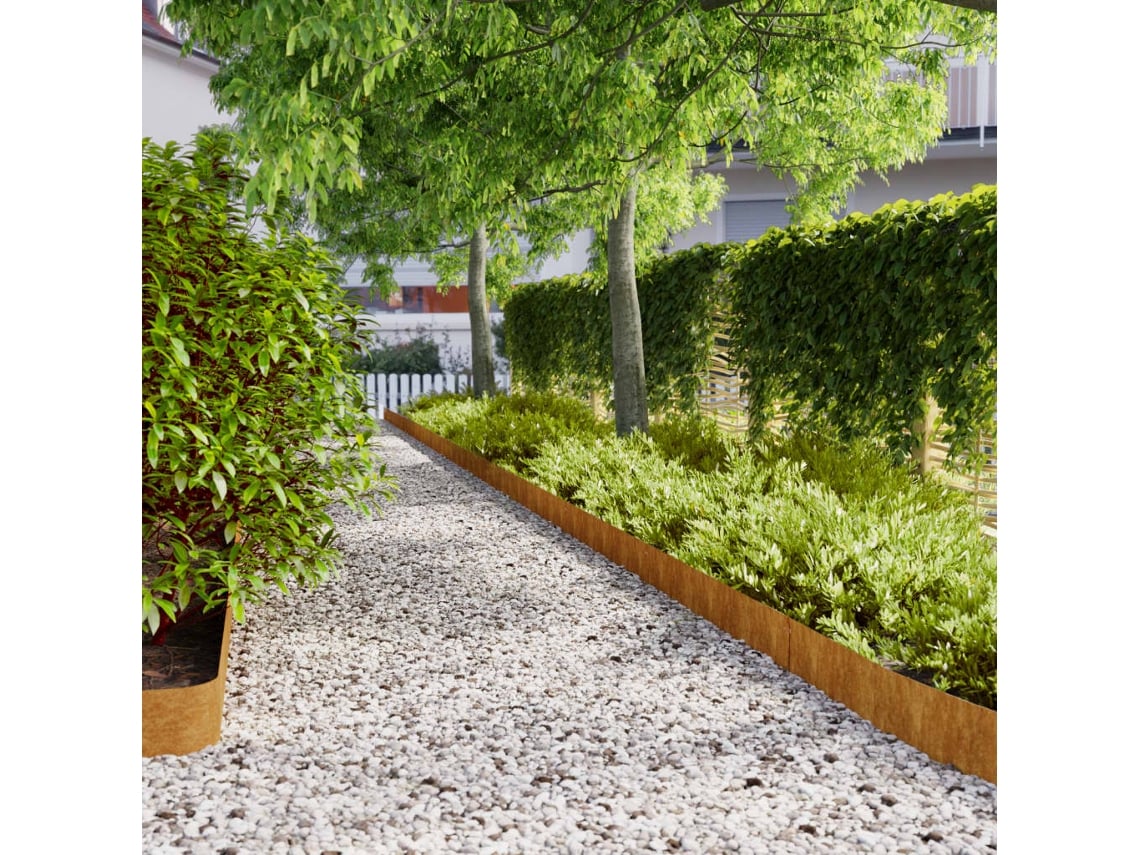 Bordes para césped (10 unidades, 15 x 103 cm, acero corten flexible, DKD HOME DECOR)
