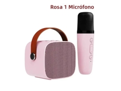 (rosa + 1 Micrófono) Máquina De Karaoke Inalámbrica Con Doble Micrófono Y Sonido Envolvente Estéreo De Alta Definición