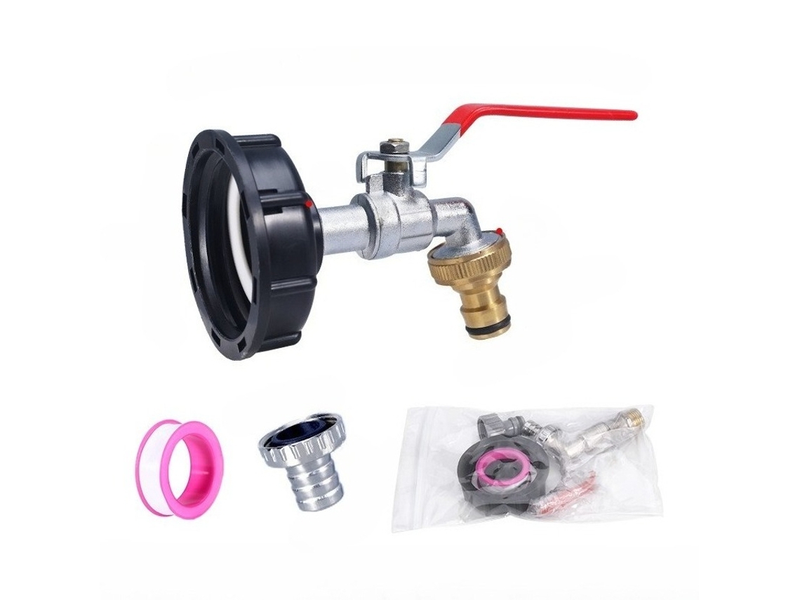 Grifo y adaptador de aleación de 1/2 pulgada compatible con tanques IBC Hexinyigjly