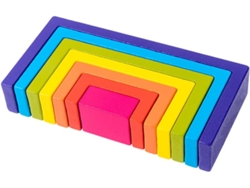 Juego de construcción de madera para niños con bloques cuadrados de colores para niños y niñas - CHABERLU Recognition