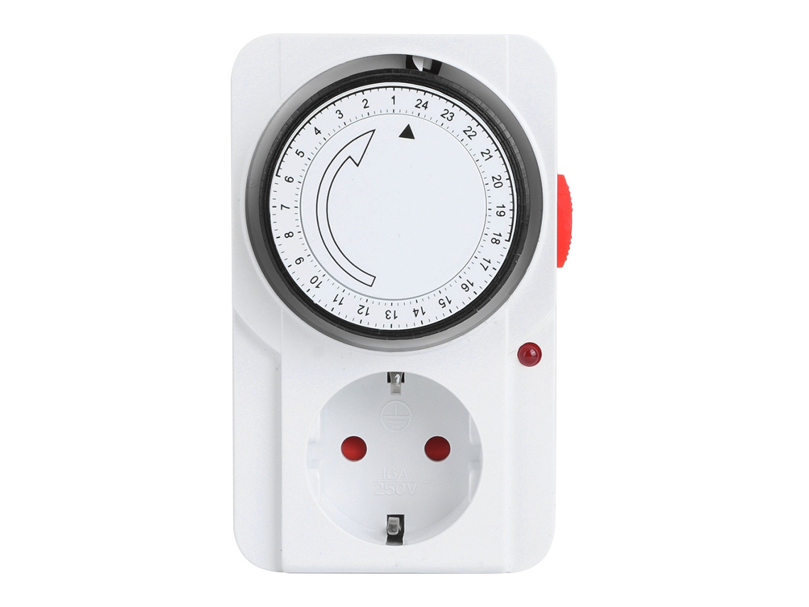 Temporizador mecánico de 24 horas para enchufes, control de energía y seguridad del hogar