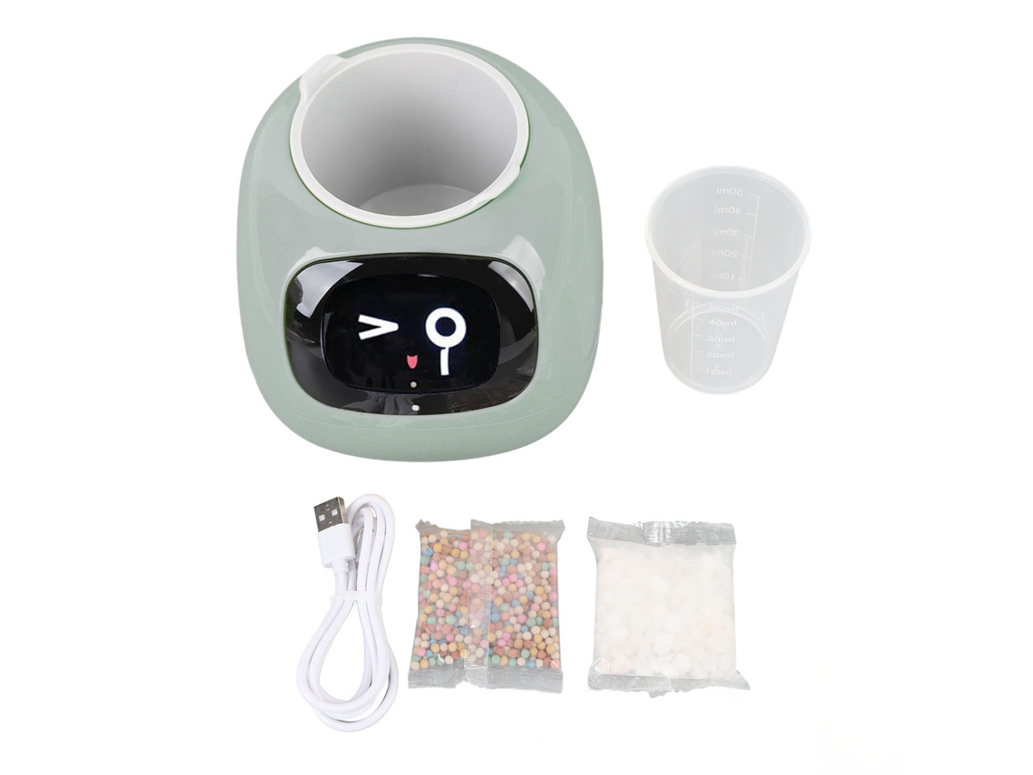 Maceta inteligente con expresiones y riego automático para uso doméstico.