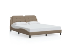 Maison Exclusive - Estructura De Cama Sin Colchón Zadar Cuero Sintético Capuchino 160x200cm
