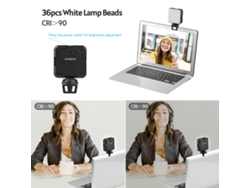 Luz Led De Video Mini Andoer W36 5600k Brillo Ajustable 3 Cold Shoe Para Stream Grabación Conferencia