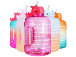 2026da-botella De Agua Motivacional Con Frase Inspiracional Y Marcadores De Tiempo, 2.2l, Rosa, Antiderrame, Sin Bpa, Mango Portátil