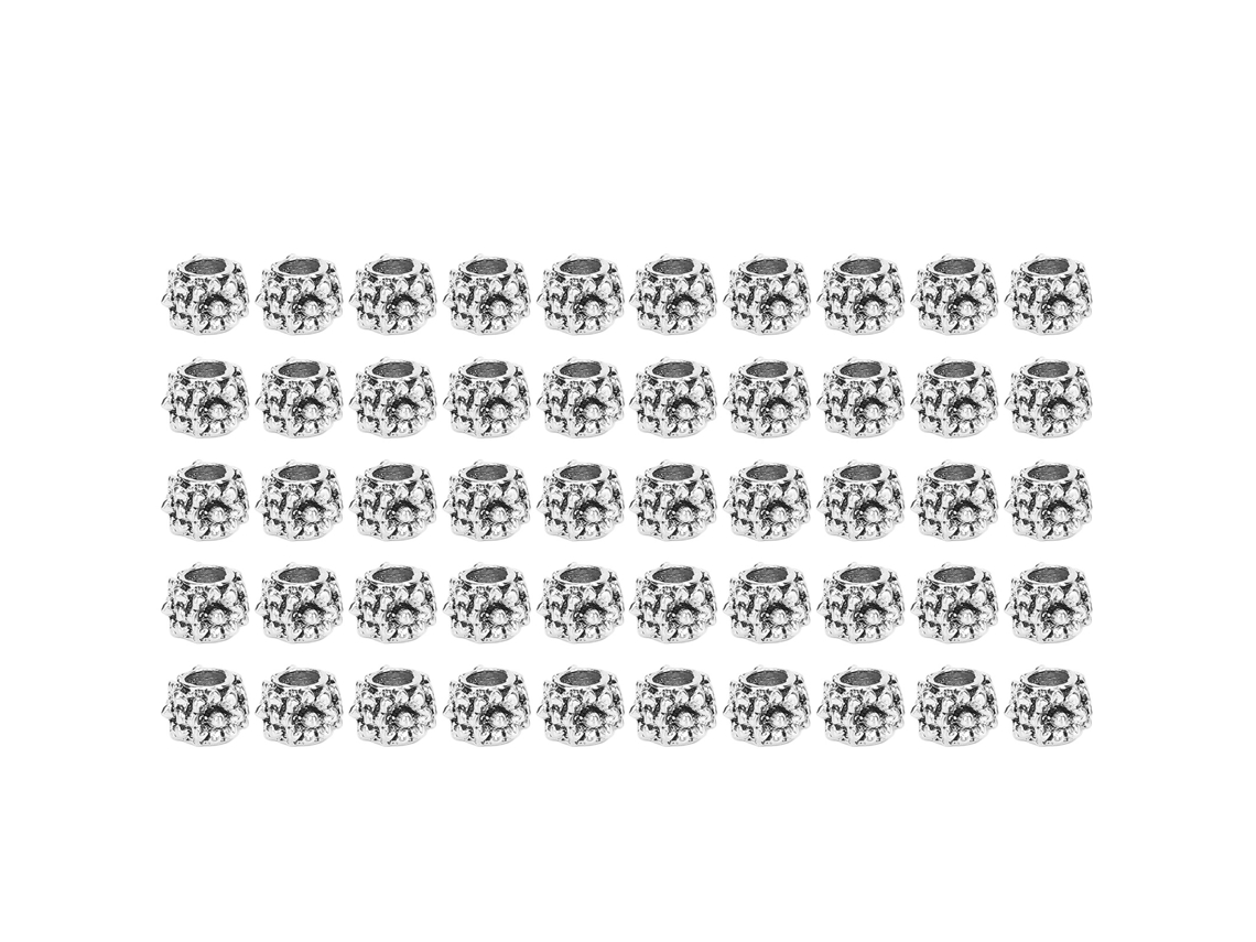 MEOIRUERY 50 piezas de cuentas multifuncionales para barba, cabello, tubo de aleación, pulsera, collar, accesorios