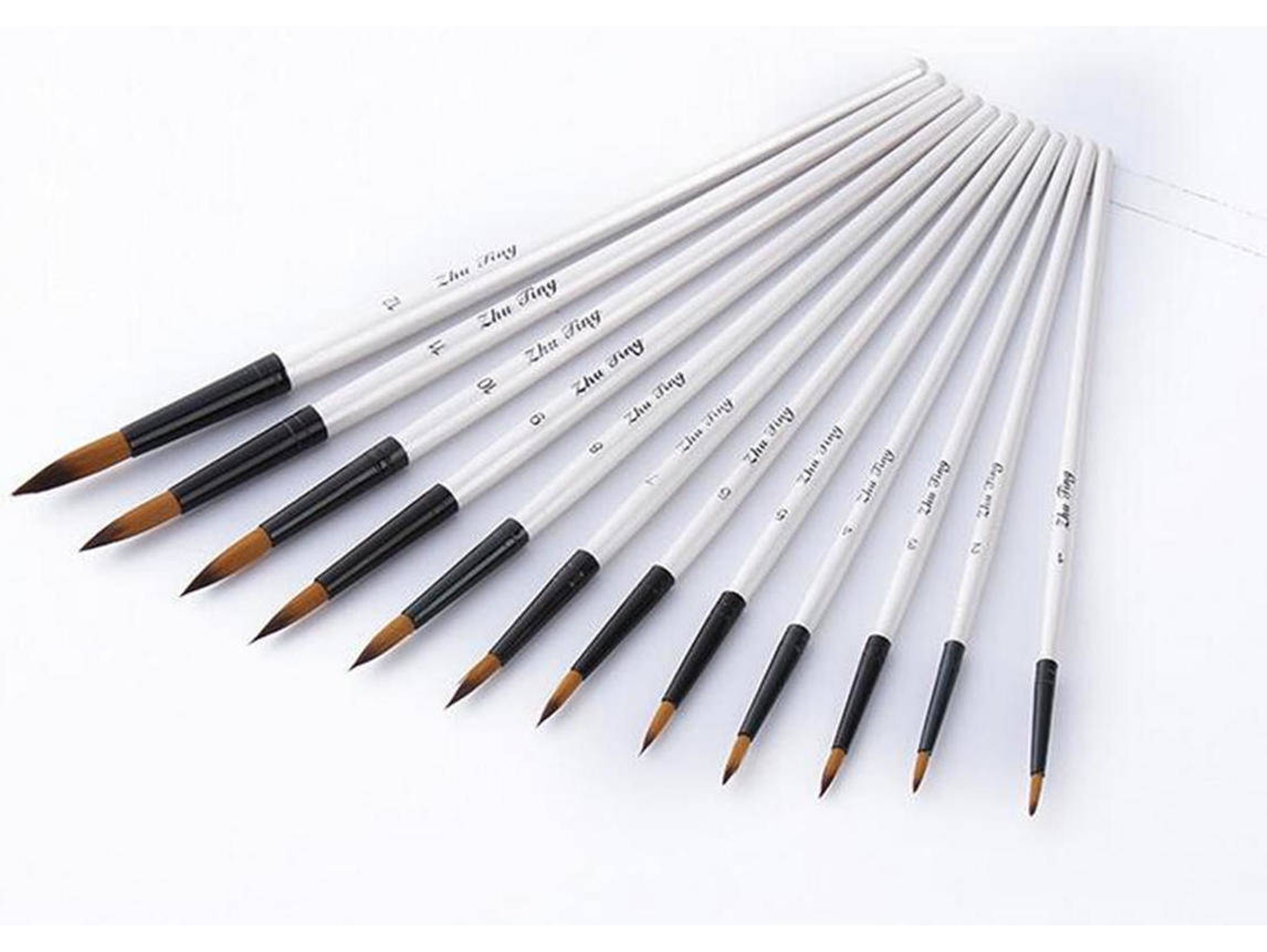 Conjunto de 12 Pinceles CHAOCHUANG Pintura Acrílica (Blanco)