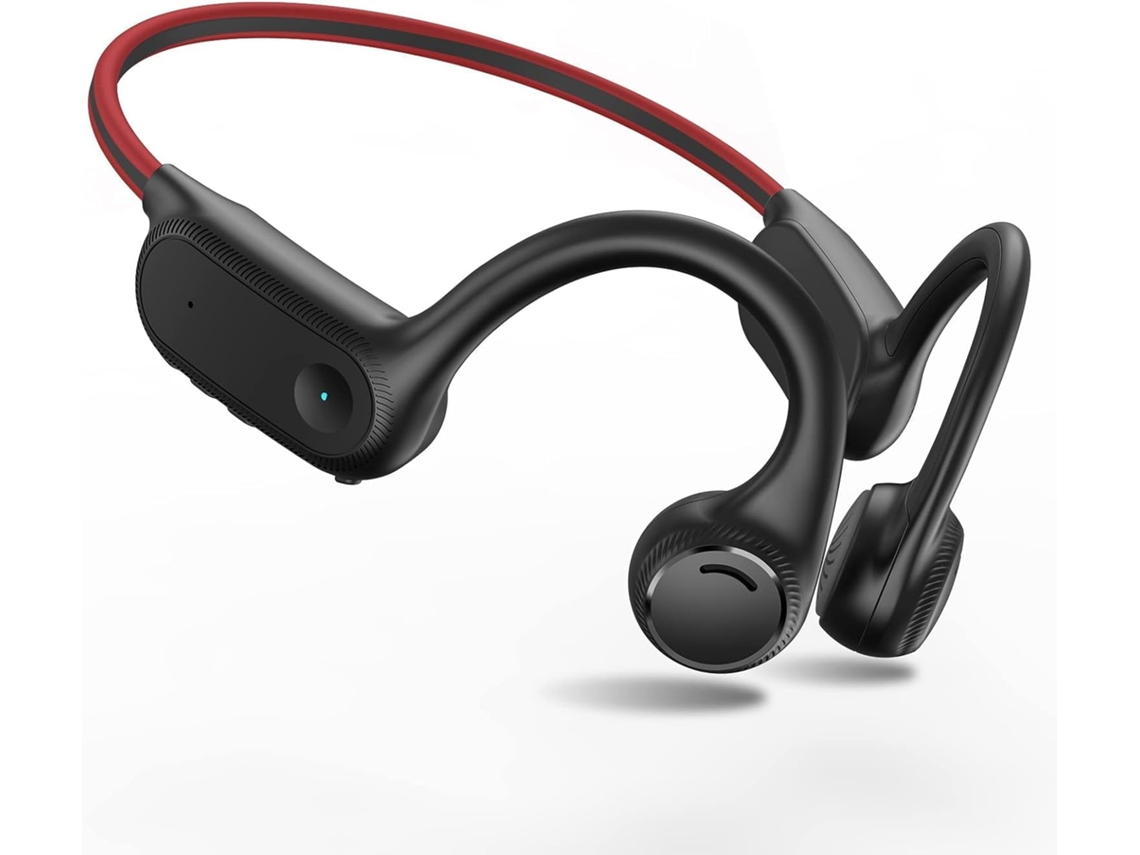 Auriculares inalámbricos JIAPEI Bluetooth 5.2 de conducción ósea, resistentes al agua IPX4, ideales para correr (rojo)