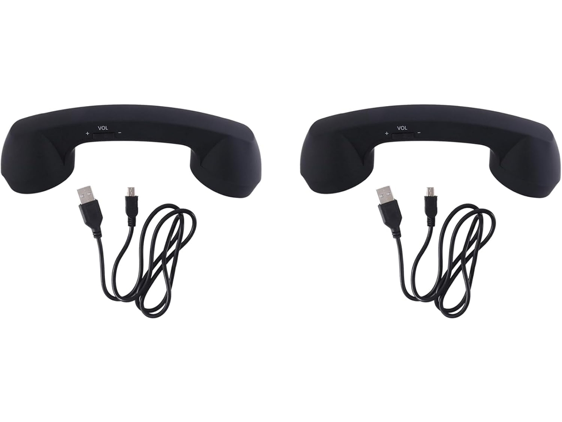 Conjunto De 2 Auriculares Retro Inalámbricos Y Con Cable Para Teléfonos Móviles.