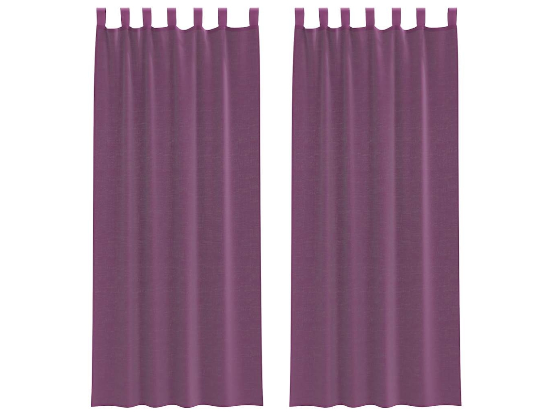Maison Exclusive - Cortinas De Gasa Con Trabillas 2 Uds Morado 140x260 Cm