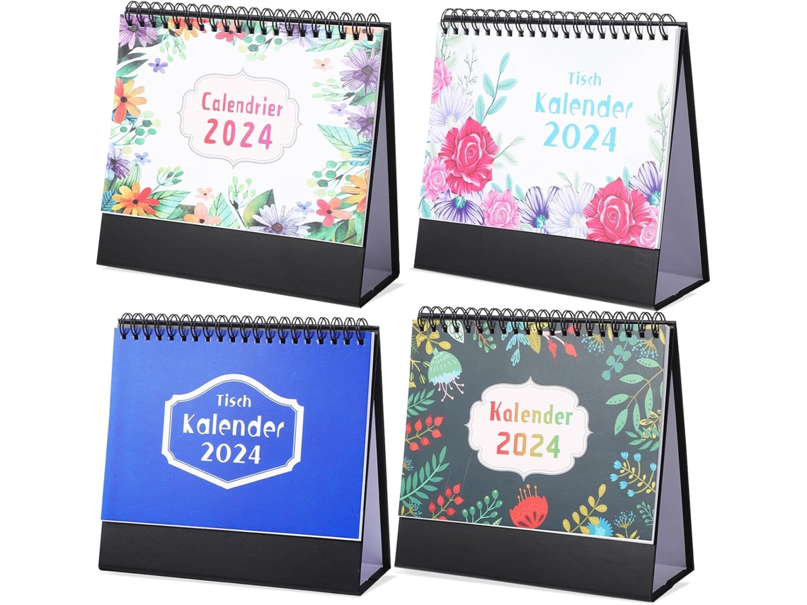 Juego De 4 Calendarios De Escritorio Alemanes: Planificador Decorativo Y Práctico.